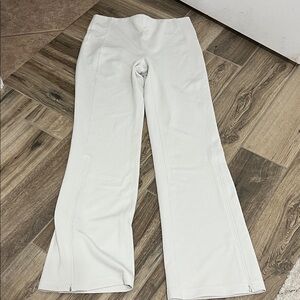 Lululemon Brushed Softstreme Rib Zip Flare Pant 32.5" White Opal Size 8